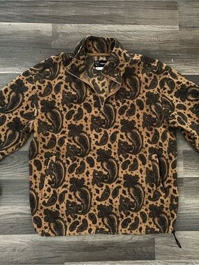 Original Use Brown & Black Paisley Fleece Quarter-Zip